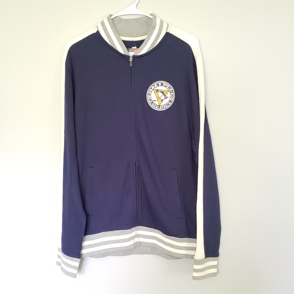 Pittsburgh Penguins Fanatics Zip-Up Sweatshirt Jacket Blue Size Medium - Picture 2 of 6